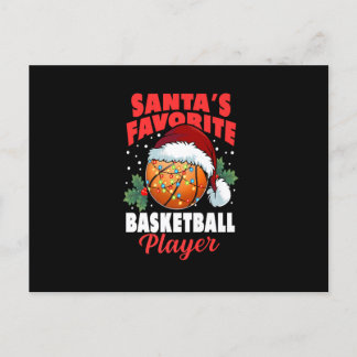 Santa's Favourite Basketball Player Christmas Paja Holiday Postcard
