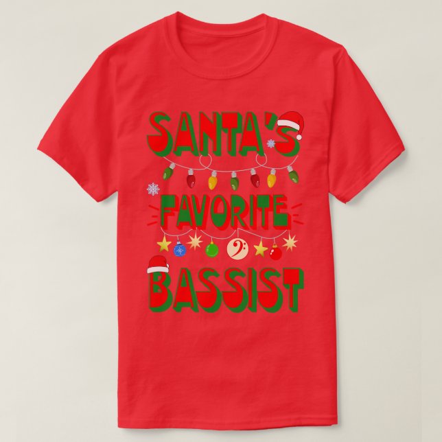Santas Favourite Bassist T-Shirt (Design Front)