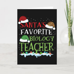 Santa's Favourite Biology Teacher Funny Christmas Card
