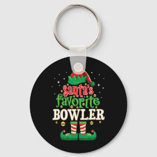 Santa's Favourite Bowler Christmas Matching Bowlin Key Ring