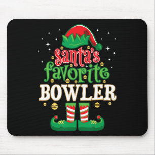 Santa's Favourite Bowler Christmas Matching Bowlin Mouse Pad