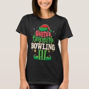 Santa's Favourite Bowling Elf Christmas Matching B T-Shirt