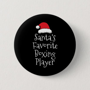 Santas Favourite Boxing Player - Christmas Funny B 6 Cm Round Badge