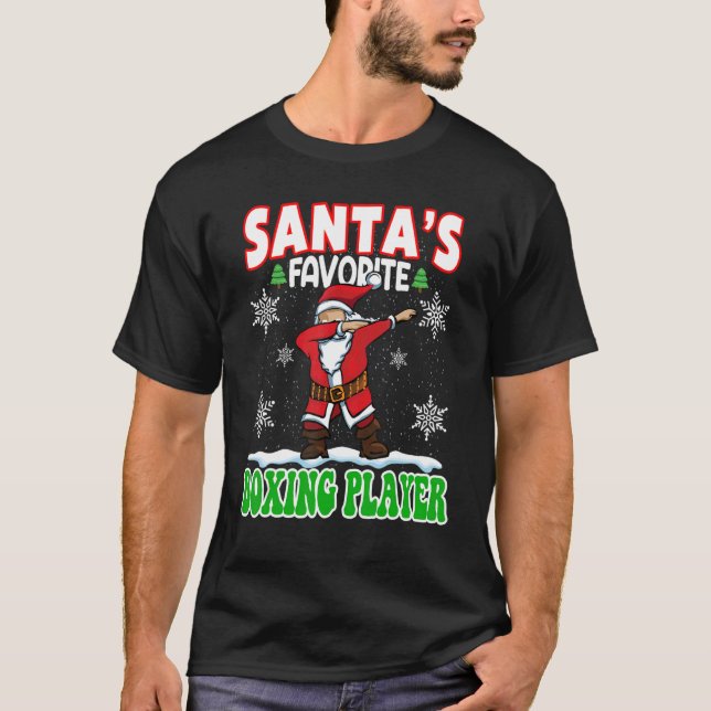 Santa's Favourite Boxing Player   Dabbing Santa X  T-Shirt (Front)