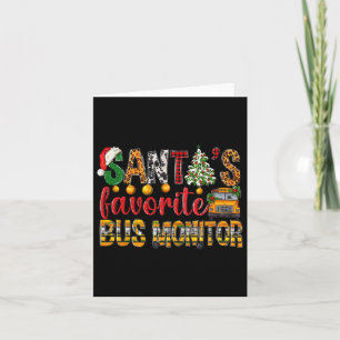 Santa's Favourite Bus Monitor Christmas Kids Boys  Card