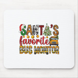 Santa's Favourite Bus Monitor Christmas Kids Boys Mouse Pad