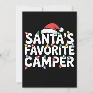 Santa's Favourite Camper Christmas Lights Hat Xmas Invitation