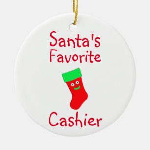 Santa's Favourite Cashier Ceramic Ornament