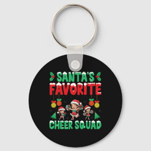 Santa's Favourite Cheer Squad Cheerleading Christm Key Ring