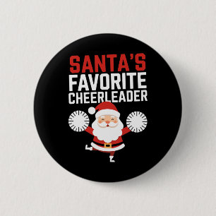 Santa's Favourite Cheerleader Christmas Cheerleadi 6 Cm Round Badge