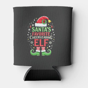 Santa's Favourite Cheerleading Elf Family Matching Can Cooler