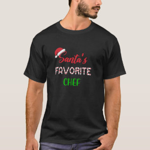 Santas Favourite Chef Gift Funny Chritsmas Pajama T-Shirt