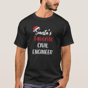 Santas Favourite Civil Engineer Christmas Funny Gi T-Shirt