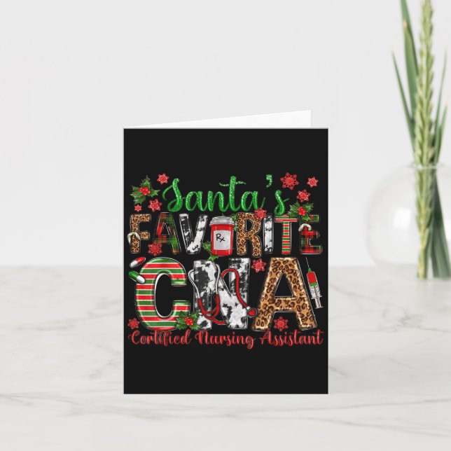 Santa's Favourite Cna Certified Nursing Istant Chr Card (Front)