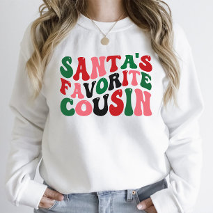 Santa's Favourite Cousin Christmas Groovy white T-Shirt