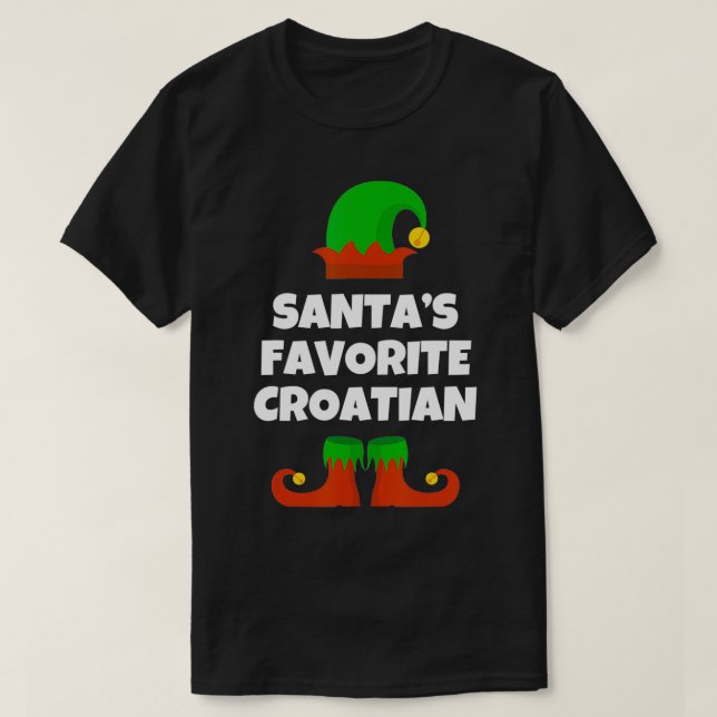 Santa's Favourite Croatian Gift Funny Christmas Cr T-Shirt (Design Front)