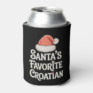 Santa's Favourite Croatian Santa Hat Christmas Xma Can Cooler
