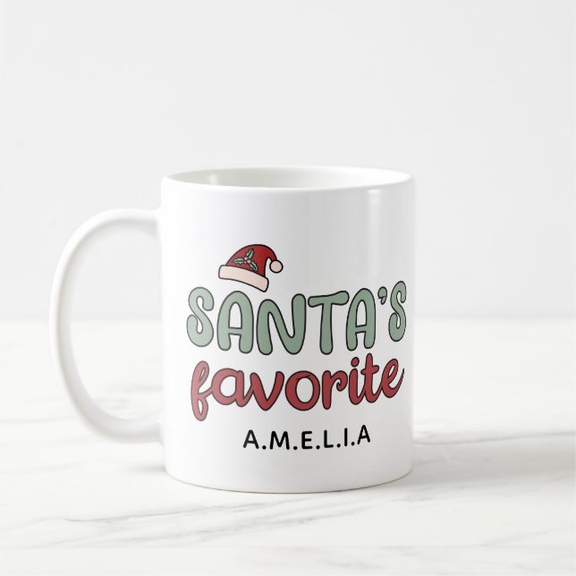 Santas Favourite Custom Coffee Mug (Left)