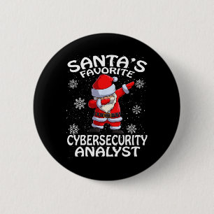 Santa's Favourite Cyber Security Analyst Christmas 6 Cm Round Badge
