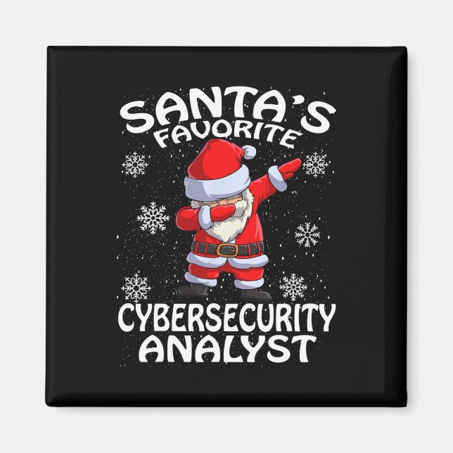 Santa's Favourite Cyber Security Analyst Christmas Magnet (Front)