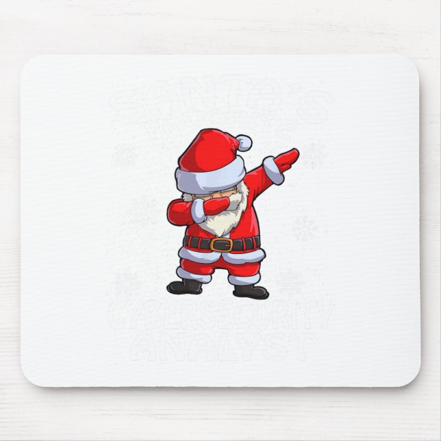 Santa's Favourite Cyber Security Analyst Christmas Mouse Pad (Front)