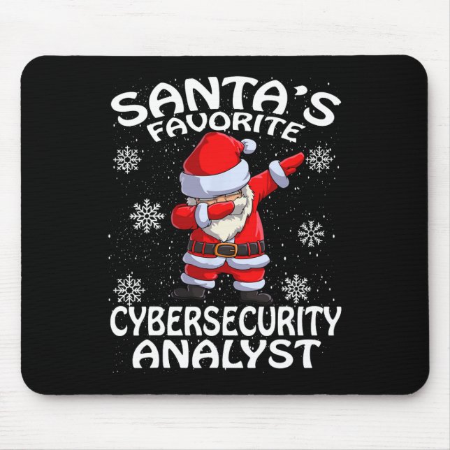 Santa's Favourite Cyber Security Analyst Christmas Mouse Pad (Front)