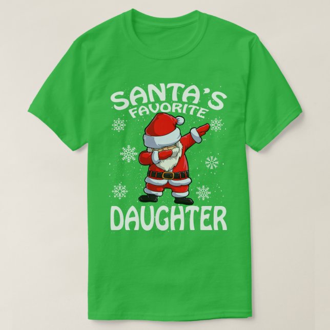 Santas Favourite Daughter Christmas T-Shirt (Design Front)