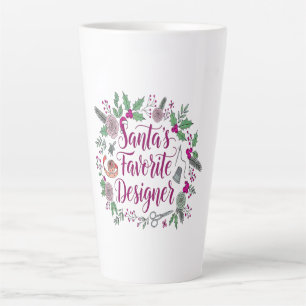 Santa's favourite designer Christmas sewing gift i Latte Mug