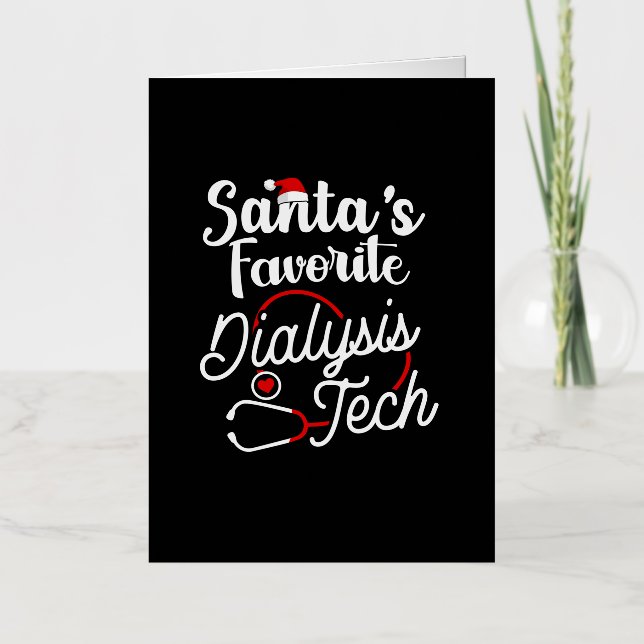 Santa's Favourite Dialysis Tech Foil Greeting Card (Front)