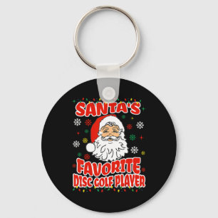 Santa's Favourite Disc Golf Player Christmas Holid Key Ring