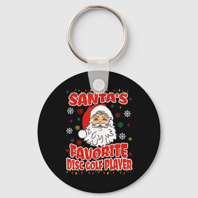 Santa's Favourite Disc Golf Player Christmas Holid Key Ring (Front)
