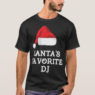 Santa's Favourite DJ Funny Christmas Hat DeeJay Di T-Shirt