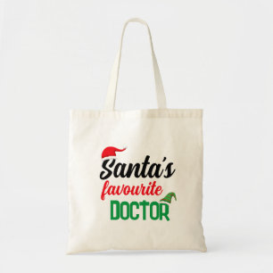 Santa's favourite doctor Christmas elf hat funny Tote Bag
