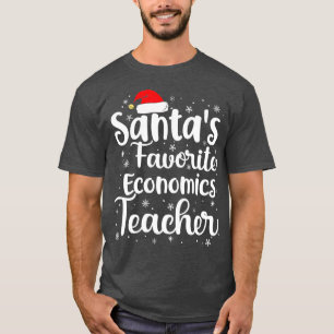 Santas Favourite Economics Teacher Christmas Hat T-Shirt
