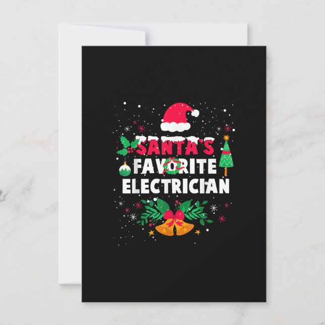 Santas Favourite Electrician Christmas Xmas Gift Card (Front)