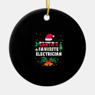 Santas Favourite Electrician Christmas Xmas Gift Ceramic Ornament