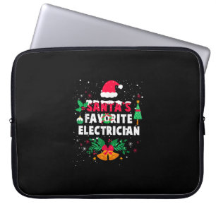 Santas Favourite Electrician Christmas Xmas Gift Laptop Sleeve