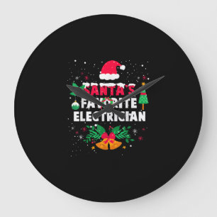 Santas Favourite Electrician Christmas Xmas Gift Large Clock