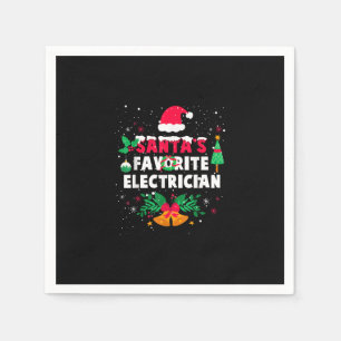 Santas Favourite Electrician Christmas Xmas Gift Napkin