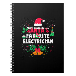 Santas Favourite Electrician Christmas Xmas Gift Notebook