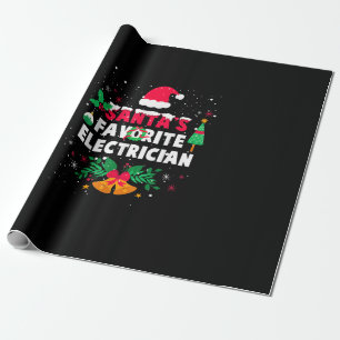 Santas Favourite Electrician Christmas Xmas Gift Wrapping Paper