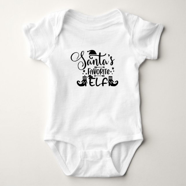 Santa's Favourite Elf Baby Bodysuit (Front)