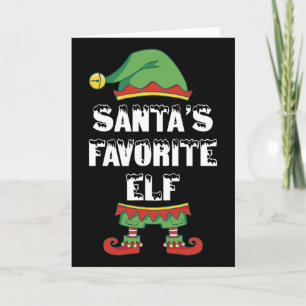 Santa's Favourite Elf Funny Family Christmas Mens Card