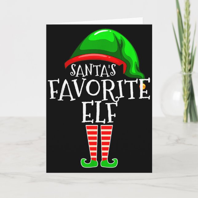 Santa's Favourite Elf Group Matching Family Christ Card (Front)