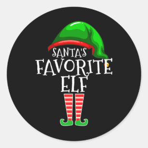 Santa's Favourite Elf Group Matching Family Christ Classic Round Sticker
