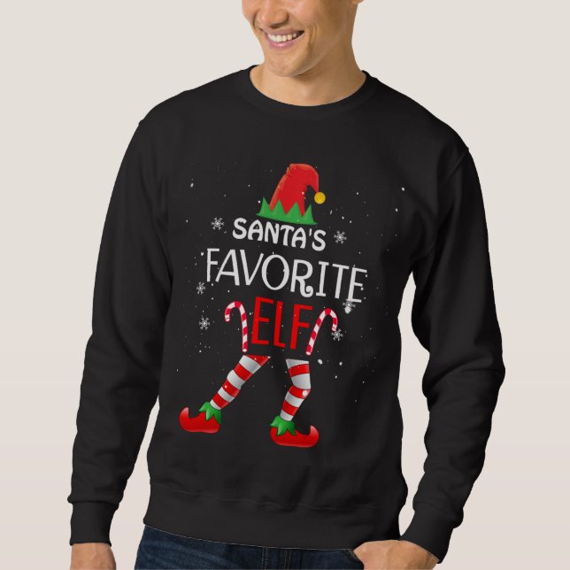 Santa's Favourite Elf Matching Family Christmas Sweatshirt (Front)