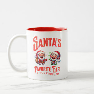 Santa's Favourite Elf Since Forever Two-Tone Coffee Mug