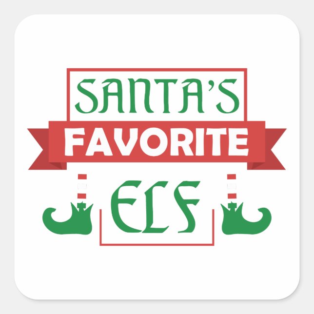 Santa's Favourite Elf Square Sticker (Front)