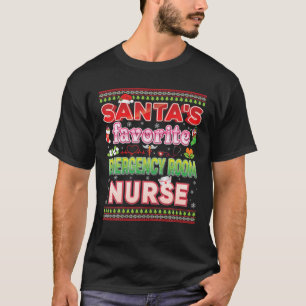 Santa's Favourite Emergency Room Nurse Christmas S T-Shirt