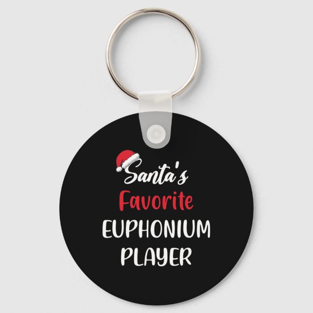 Santas Favourite Euphonium Player Gift Christmas E Key Ring (Front)